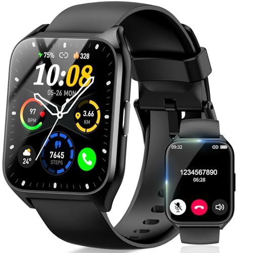 Smart Watch, 1.85'HD Smartwatches for Men Women (Answer/Make Calls), 100+ Sport Modes with Fitness Tracker Watch, Heart Rate/Sleep Monitor, IP68 Waterproof Activity Tracker, Smartwatch for Android iOS