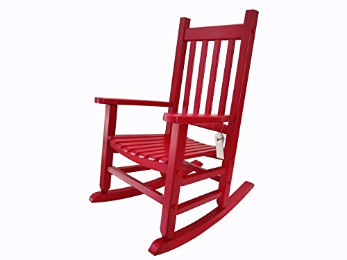 rockingrocker - K086RD Durable Red Child’s Wooden Rocking Chair/Porch Rocker - Indoor or Outdoor - Suitable for 4-8 Years Old