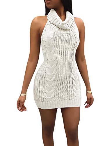 Olens Japan Style Turtleneck Sleeveless Open Back Sweater Anime Cosplay Sweater