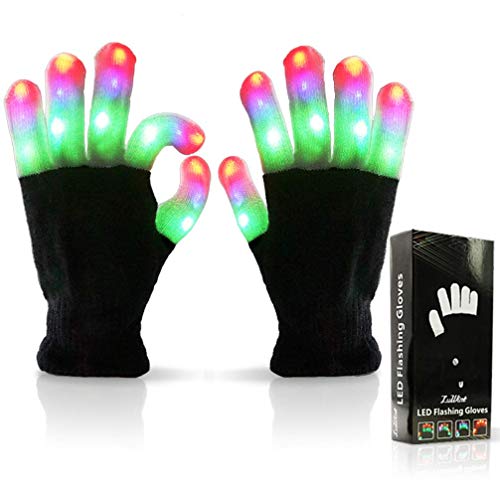 Luwint Led Light up Gloves, Cool Toys for Kids 8-12 Teen Boys Girls Adults, Fun Gifts for Rave Dance Chirstmas Birthday Party, 6 Flashing Modes*