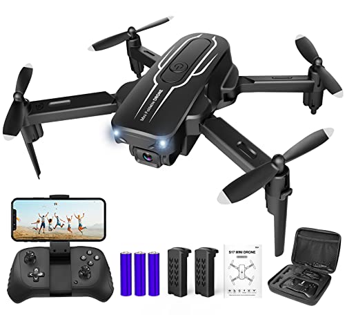 Drone with Camera for Adults Kids - 1080P HD FPV Camera Drones with Carrying Case, Foldable Drone Remote Control Toys Gifts RC Quadcopter for Boys Girls with 2 Batteries, Auto Hover, Headless Mode, One Key Start, Speed Adjustment, 3D Flips