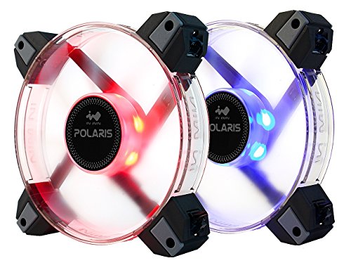 InWin Polaris RGB Twin Fan Kit Two RGB LED 120mm High Performance Silent Cooling Computer Case Fan with Anti-Vibration Mounting Cooling Clear (Polaris RGB Fan Twin Kit)