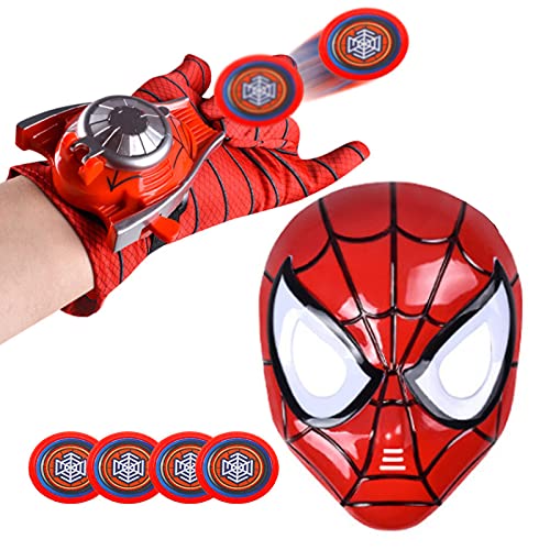 Kids Superhero LED Mask - Superhero Toys and Mask 4-10 Year Old Boy Superhero Gifts (Red-B)