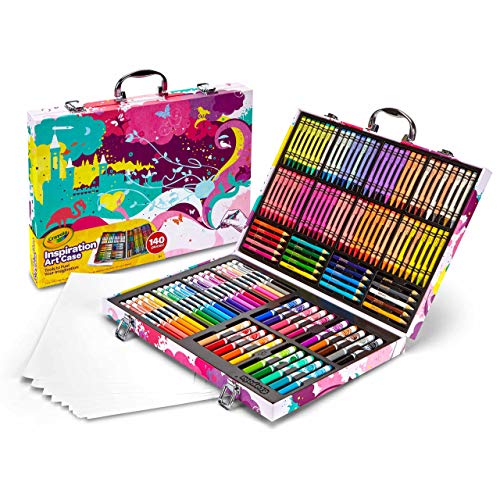 Crayola Inspiration Art Case Coloring Set - Pink (140 Count), Art Set For Kit, Includes Crayons, Markers, & Colored Pencils, Gifts for Girls & Boys [Amazon Exclusive]