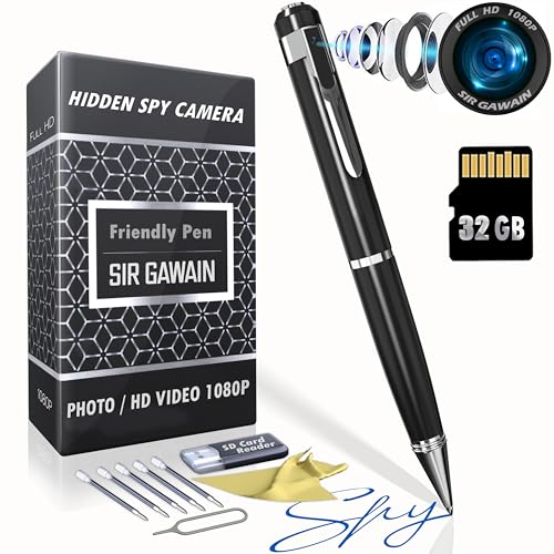 SIRGAWAIN Mini Body Camera Pen 1080p & 32GB Micro SD - [Upgraded 2024] Premium Small Body Cam with HD Video or Picture Taking - Body Worn Camcorder, for Personal Civilians, Police Law Enforcement