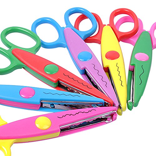 UCEC Craft Scissors Decorative Edge, Zig Zag Scissors, Kids Scissors, Safety Scissors, Design Pattern Scissors for Kids Toddler Adults, Crafting Scrapbooking Supplies for School, 6 Pack