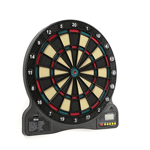 Fat Cat by GLD Products 727 Electronic Dartboard Value Size Over 15 Games and 132 Options Auto-Scoring Compact Display with Missed-Dart Throw Catch Ring Soft Tip Darts and Extra Points Battery Operated, multicolored, one size