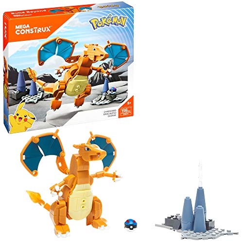 Mega Construx Pokemon Charizard Construction Set with character figures, Building Toys for Kids 198 Pieces