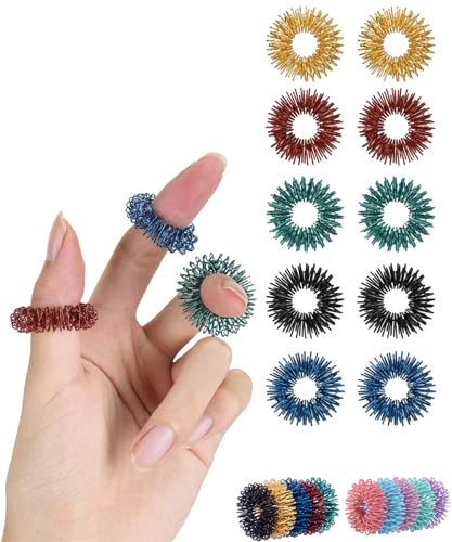 Mr. Pen- Spiky Sensory Rings, 10 Pack, Stress Relief Fidget Sensory Toys, Fidget Rings, Fidget Ring for Anxiety, Stress Relief Rings, Massager for Fidget ADHD Autism