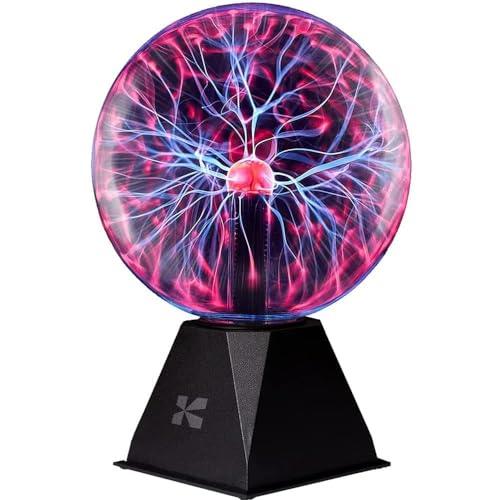 Katzco 7' Plasma Ball - Nebula Sphere, Thunder Lightning - Plug-in Electricity Ball - Touch and Sound Sensitive Plasma Globe for Parties, Decorations, Prop - STEM Science Toy for Kids - Cool Lamps
