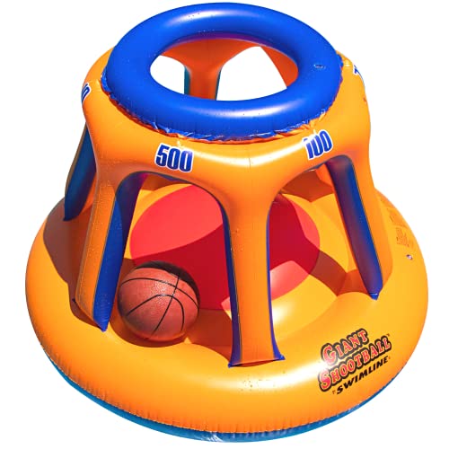 SWIMLINE ORIGINAL 90285 Giant Shootball Floating Inflatable Basketball Toy Game With Included Ball Set For Pool Lake Ocean Backyard Parties Kids Teens & Adults Competitive Water Play Thick Material*