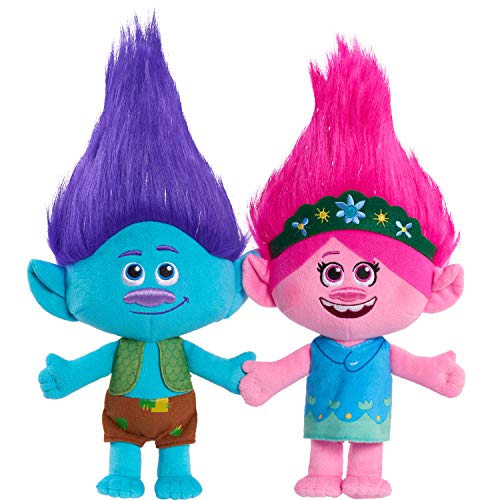 Trolls World Tour Poppy & Branch Friendship Plush 2-Pack Stuffed Animals, Amazon Exclusive, by Just Play