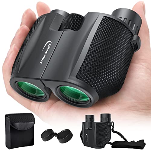 Aurosports 10x25 Binoculars for Adults and Kids, Folding Compact Binocular With Weak Light Vision, Lightweight Small Binoculars for Bird Watching, Travel, Concerts, Hunting, Hiking*