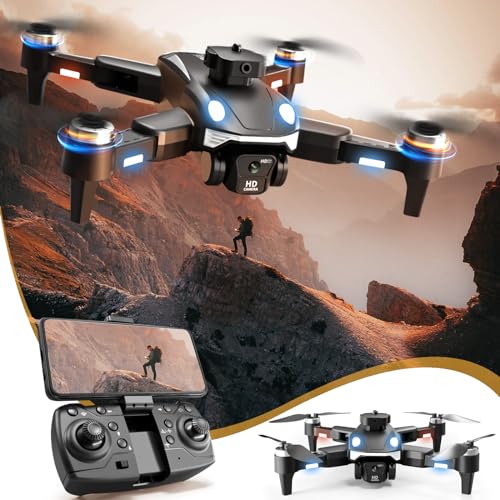 Brushless Motor 4K Drone With Camera - Foldable Drone - Versatile Quadcopter with Altitude Hold, Headless Mode - 4K Camera Drone - Remote Control Drone for Adults - Gift