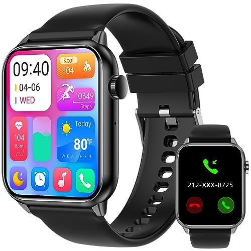 1.85' Smart Watch with 341PPI Retina Screen for Men Women Bluetooth Call, IP68 Waterproof Fitness Tracker Watch with 37 Sports Mode, Smartwatch with Heart Rate/Sleep Monitor/Steps & Calories Counter