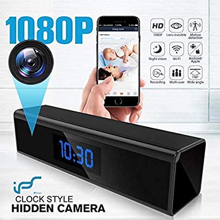 Hidden Camera WiFi Adapter 1080P Spy Camera Clock with Night Vision Spy Camera Mini with Motion Detection Camera Hidden Wireless with Playback - Without Record Voice Function