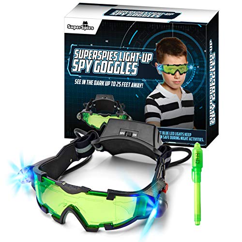 SLF Night Vision Goggles for Kids with Invisible Ink Pen Spy Kit, See in the Dark with Spy Gear, Write Secret Messages with Spy Gadgets, Perfect Spy Ninjas Mission Kit for Play, Spy Kit for Kids 8-12
