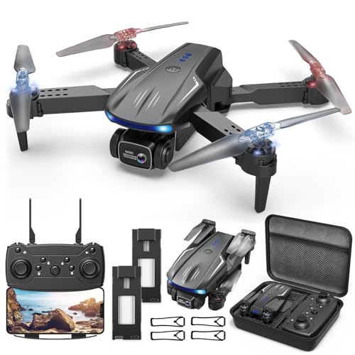 X-shop Drone with Camera 1080P HD for Kids Adults, Foldable FPV Mini Drone with 2 Batteries, One Key Take Off/Land, Altitude Hold, Headless Mode, Gravity Control, Gestures Selfie, 360°Flip, 3 Speed Mode, Waypoint Fly