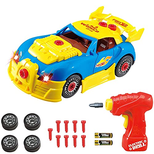 Think Gizmos Take Apart Toy Car For 3 4 5 Year Old Boys & Girls – Fun Toy With Working Drill - Build Your Own Car Kit STEM Toy - Realistic Engine Sounds & Lights*
