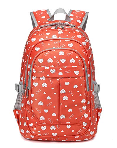BLUEFAIRY Sweetheart School Bags for Girls Bookbags Children Kids Primary School Backpacks (Orange)