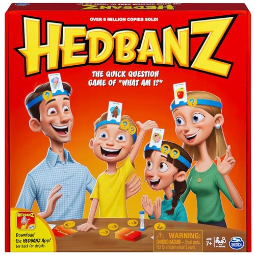Hedbanz, Quick Question Picture Guessing Family Game for Game Night Headbands Board Game, for Adults and Kids Ages 7 and Up (Edition May Vary)