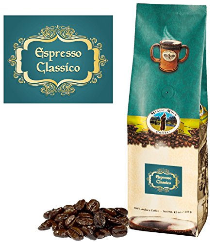 Mystic Monk Coffee: Espresso Classico Whole Bean (Dark Roast 100% Arabica) - 12 ounce bag
