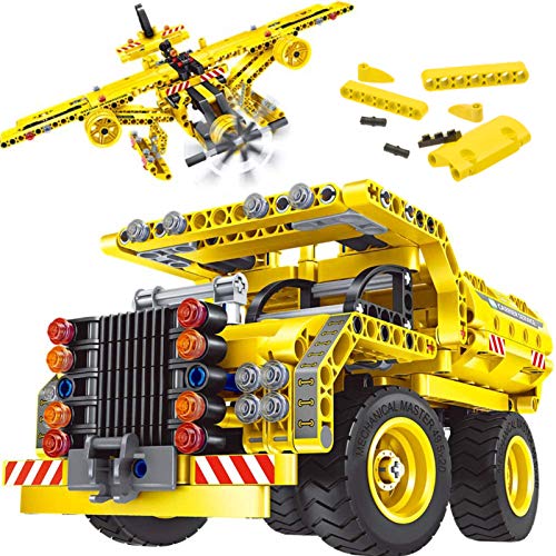 Gili STEM Building Toy for Boys 8-12 - Dump Truck or Airplane 2 in 1 Construction Engineering Kit (361pcs) Best Gift for Kids Age 6 7 8 9 10 11 12+ Years Old*