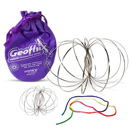 Original GeoFlux Mesmerizing 3-D Kinetic Sculpture & Interactive Spring Toy (Duo: 1 Large + 1 Finger-Size)