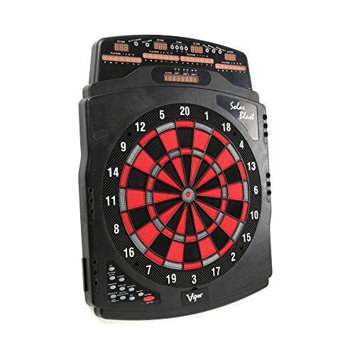 Viper Solar Blast Electronic Dartboard Deluxe Size Over 55 Games Overhead 4-Panel Auto-Scoring LED Cricket Display with Impact-Tough Nylon Target for Lasting Durability Fewer Bounce Outs with Soft Tip Darts