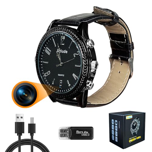1080P HD Camera Watch with 32GB Memory Card, Spy Camera Watch Connected to Computer to Read Data, Hidden Spy Camera Watch Used for Home Indoor and Outdoor Security, No Need WiFi Cam