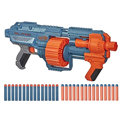 Nerf Elite 2.0 Shockwave RD-15 Dart Blaster, 30 Nerf Elite Darts, 15-Dart Rotating Drum, Kids Outdoor Toys for 8 Year Old Boys & Girls and Up (Amazon Exclusive)
