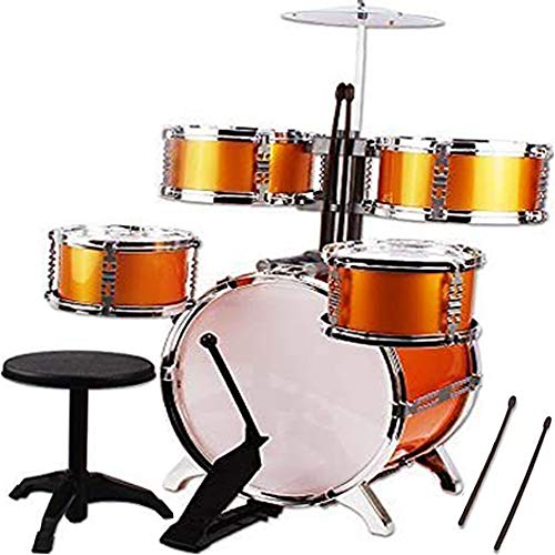 Night lions Tech (TM) Music Simulation Drum Set Golden Dump 6 pcs Educational Toys for Children Gift