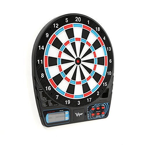 Viper by GLD Products 777 Electronic Dartboard Sport Size Over 40 Games Auto-Scoring LCD Cricket Display Impact-Tough Target for Lasting Durability and Ultra-Thin Spider for Fewer Bounce Outs with Soft Tip Darts, black, one size