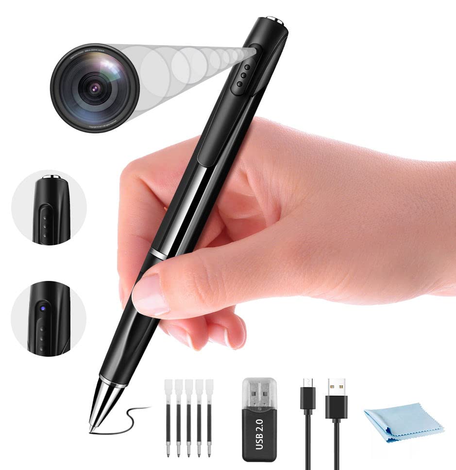 abyyloe Spy Camera, Hidden Camera with 32G SD Card, Mini Spy Camera with 1080P, Spy Pen for Taking Pictures, Mini Camera for Home Security or Classroom Study
