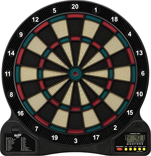 Fat Cat by GLD Products 727 Electronic Dartboard Value Size Over 15 Games and 132 Options Auto-Scoring Compact Display with Missed-Dart Throw Catch Ring Soft Tip Darts and Extra Points Battery Operated, multicolored, one size