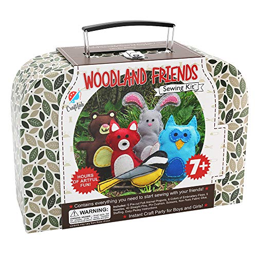 CraftLab Woodland Animals Kids Sewing Kit, Educational Arts & Craft Gift for Boys and Girls Ages 7 to 13