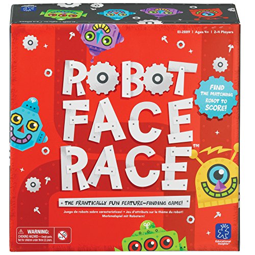 Educational Insights Robot Face Race, Fast Paced Color Recognition Matching Game, for 2-4 Players, Award-Winning Fun Family Board Game for Kids Ages 4+*