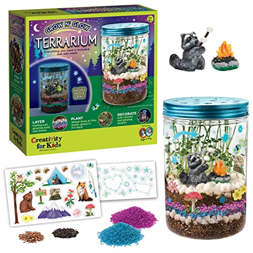 Creativity for Kids Grow 'N Glow Terrarium Kit for Kids - Science Activities for Kids Ages 5-8+, Kids Craft Kits and Creative Gifts for Kids