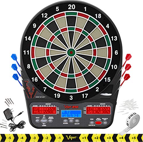 Viper 850 Electronic Dartboard, Ultra Bright Triple Score Display, 50 Games With 470 Scoring Variations, Regulation Size Target-Tested-Tough Segments Made From High Grade Nylon, Includes 6 Darts*